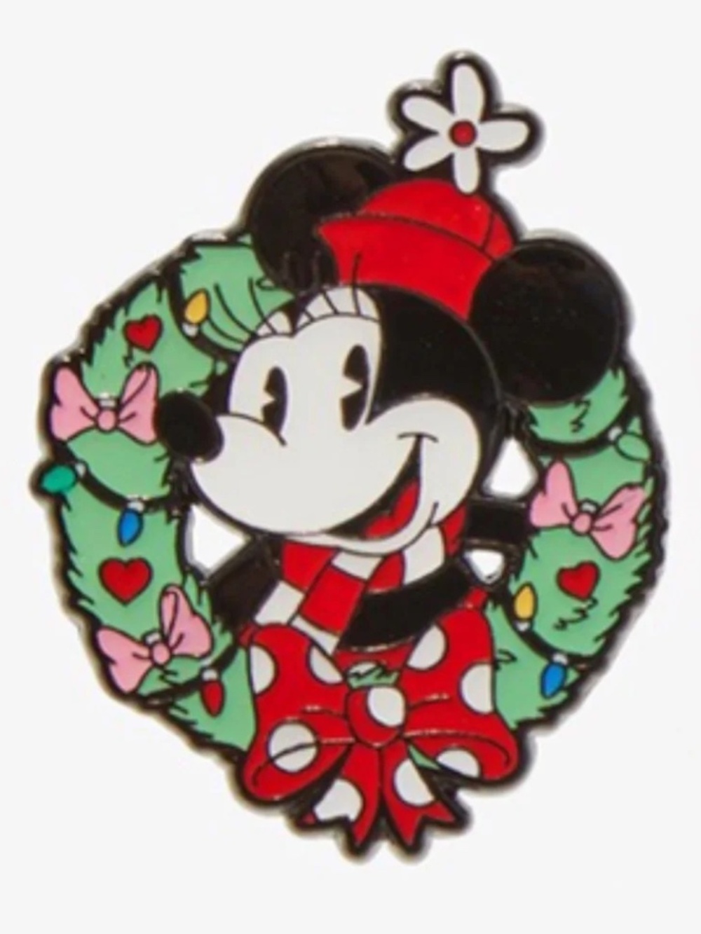 Disney Loungefly Minnie Mouse Christmas Wreath Pin